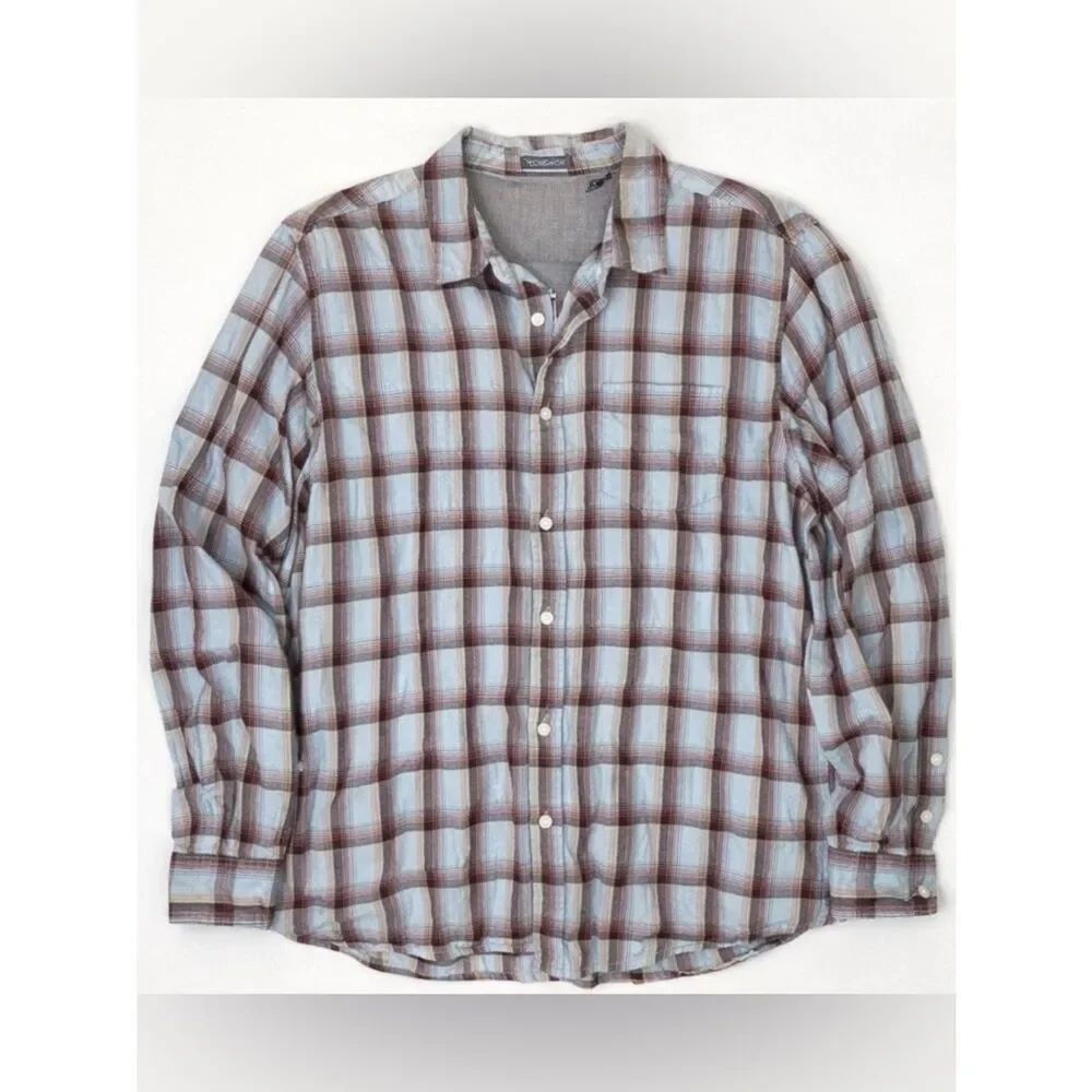 Toad & Co Organic Cotton Plaid Button Down Men’s L Casual Outdoor